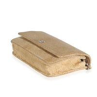 Chanel Beige Suede Lace Over Wallet On Chain Handbag box