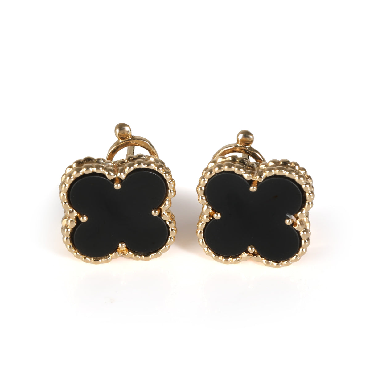 Alhambra Onyx Earring in 18k Yellow Gold