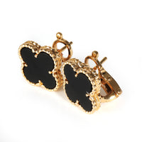 Alhambra Onyx Earring in 18k Yellow Gold