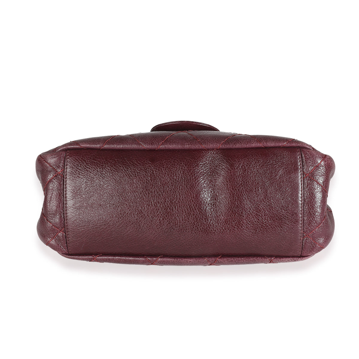 Burgundy Glazed Quilted Calfskin On The Road Flap Bag