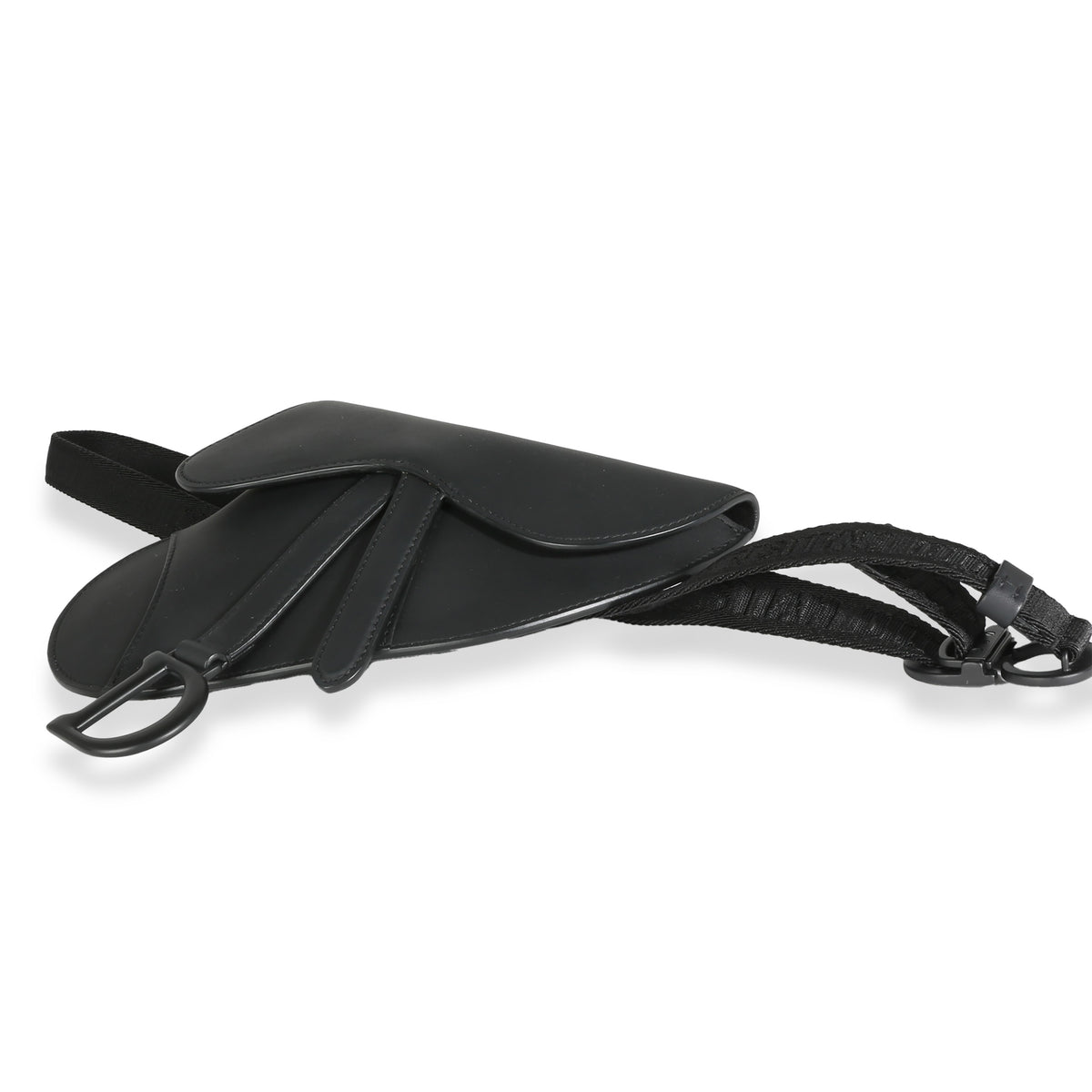 Black Ultramatte Calfskin Saddle Belt Pouch