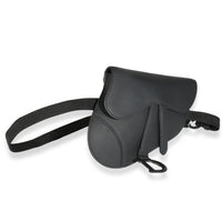 Black Ultramatte Calfskin Saddle Belt Pouch