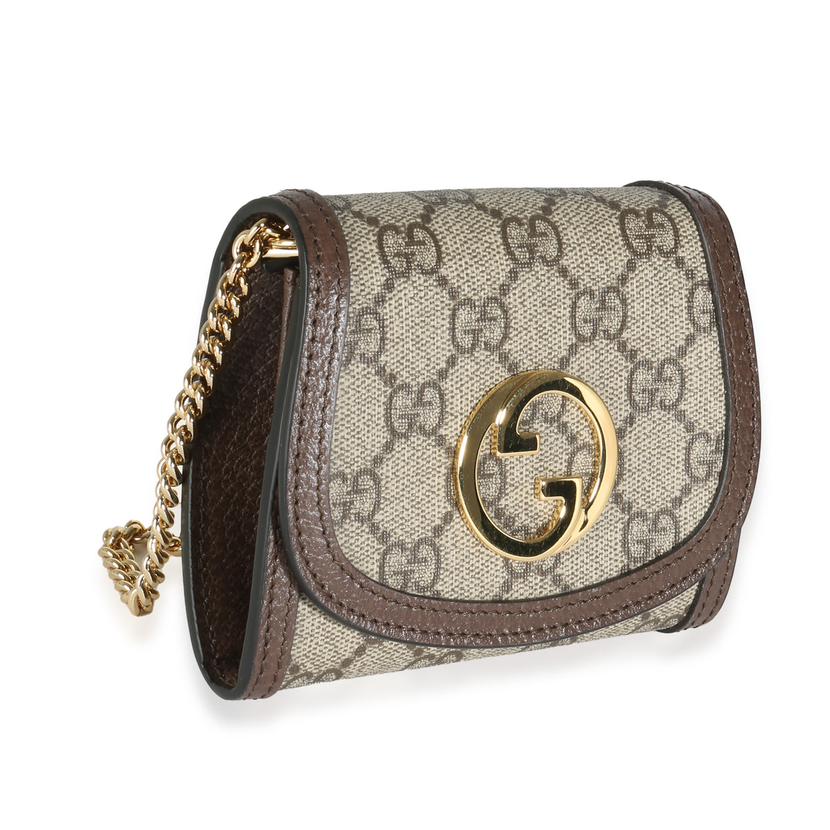 Beige GG Canvas Blondie Medium Chain Wallet