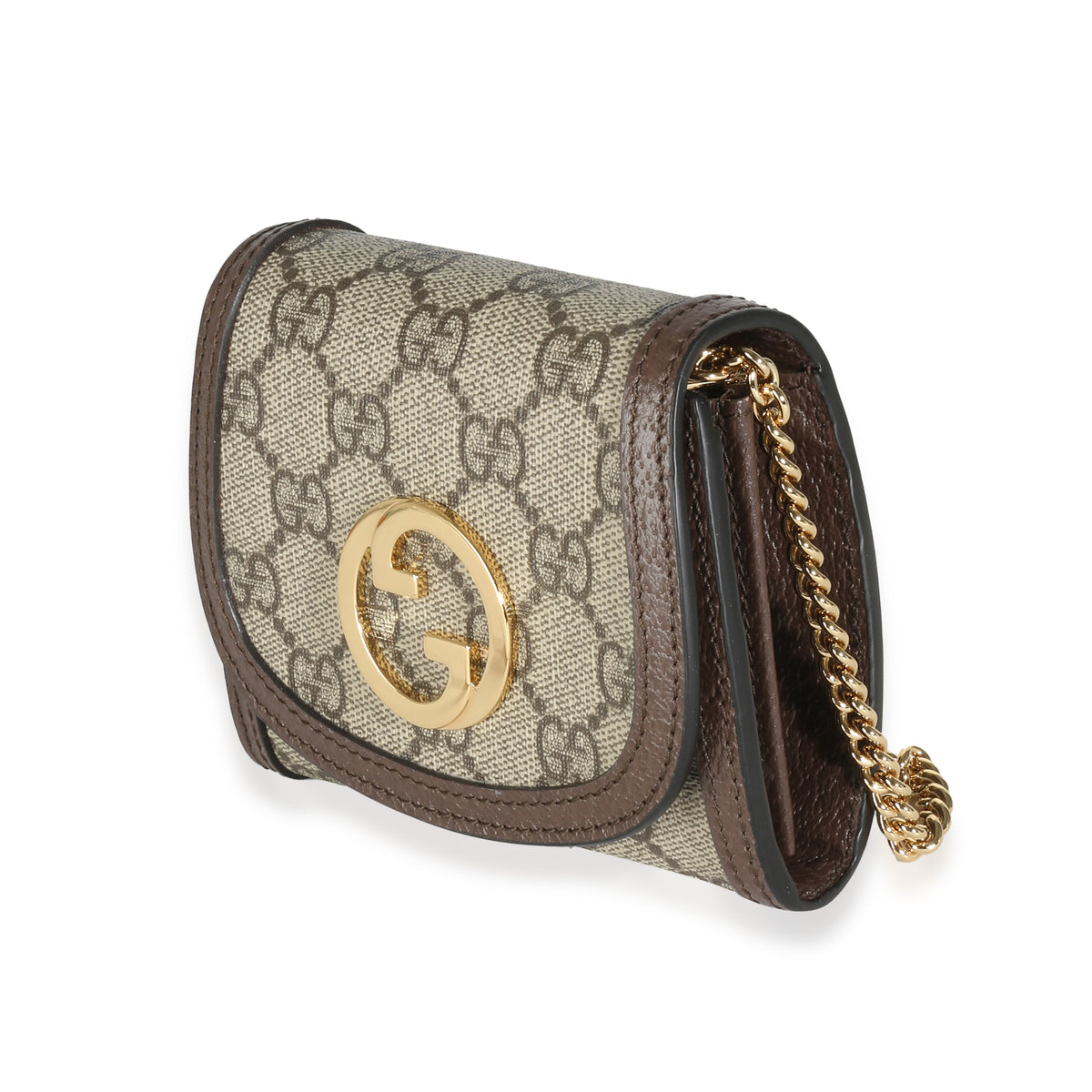 Beige GG Canvas Blondie Medium Chain Wallet