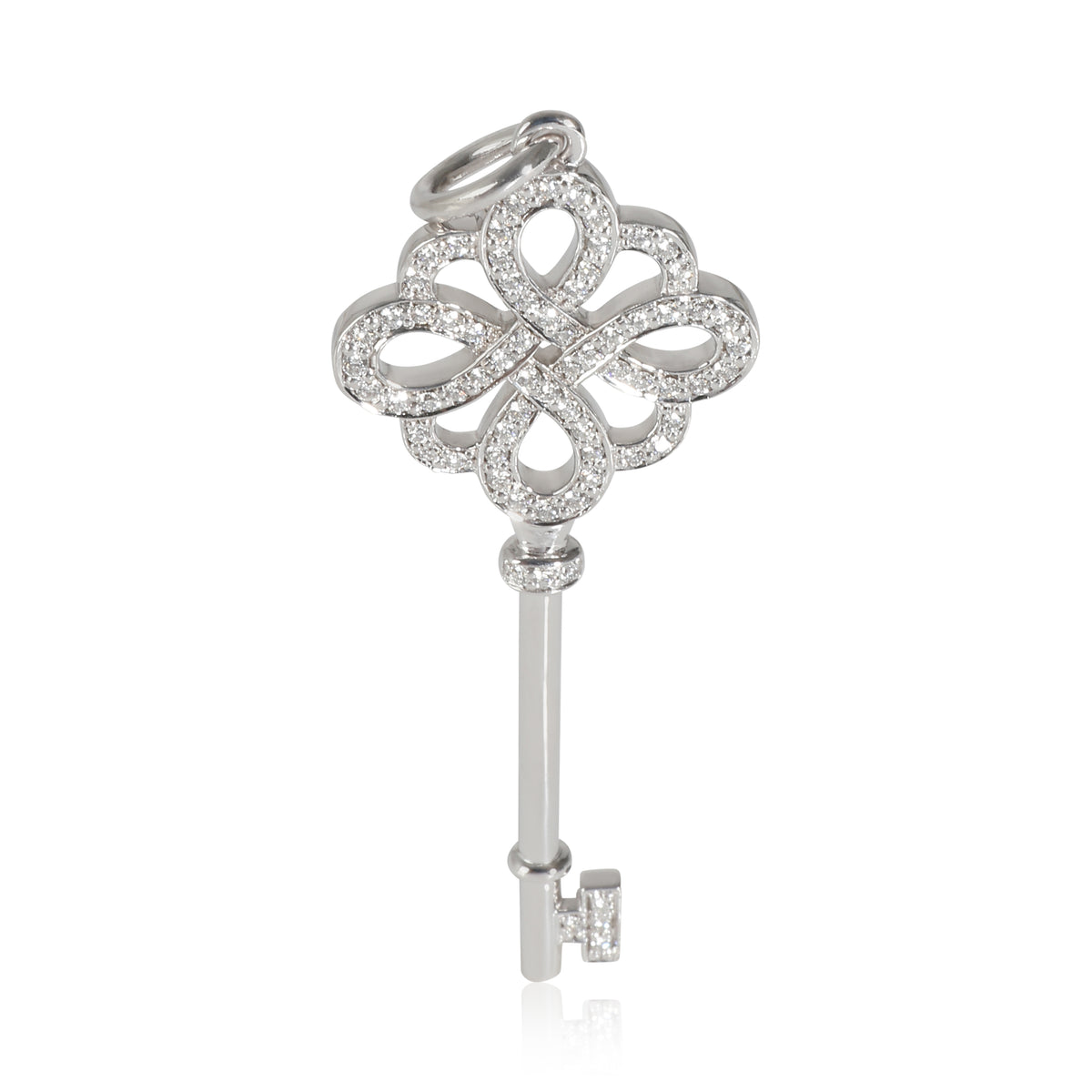 Tiffany Keys Knot Key With Diamonds in 18KT White Gold 0.21 CTW