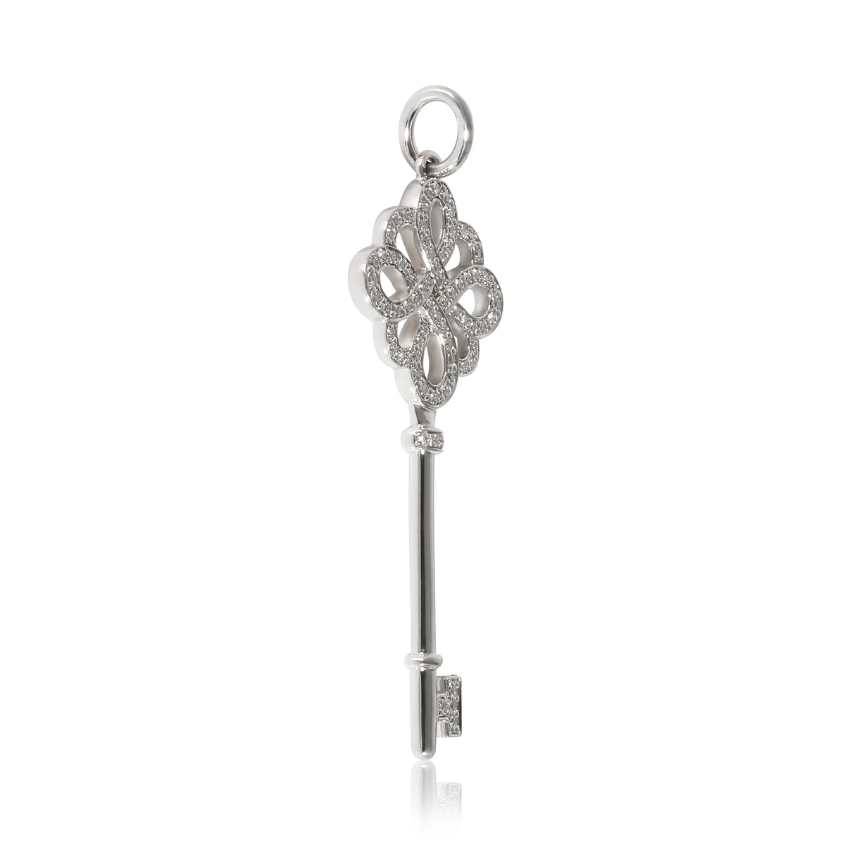 Tiffany Keys Knot Key With Diamonds in 18KT White Gold 0.21 CTW