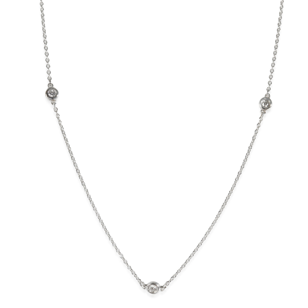 Elsa Peretti Fashion Necklace in  Sterling Silver 0.15 CTW