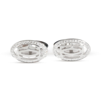 C de Cartier Cufflinks in 18k White Gold 0.5 CTW