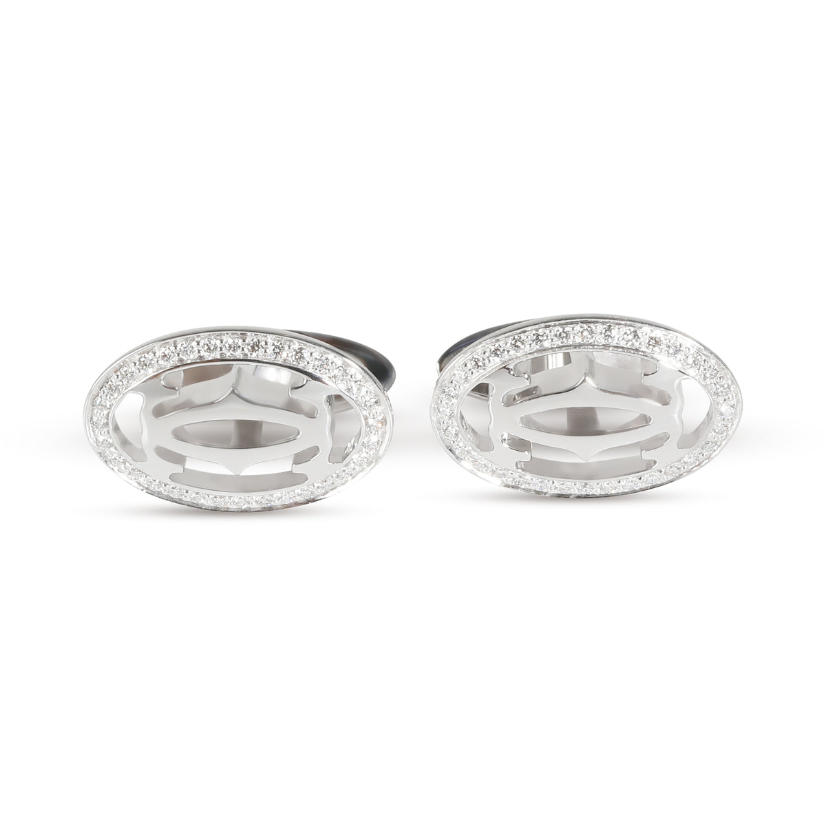 C de Cartier Cufflinks in 18k White Gold 0.5 CTW