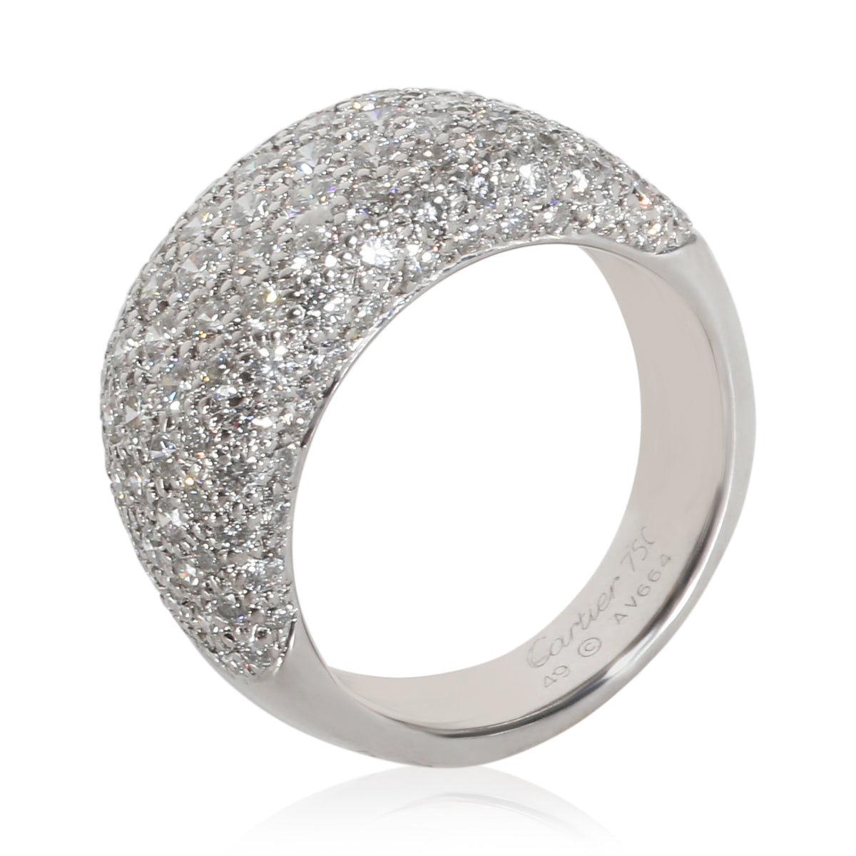 Cartier Vintage Diamond Ring in 18k White Gold 3.5 CTW bv