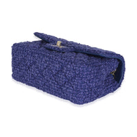 Purple Navy Tweed Mini Rectangular Flap Bag