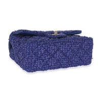 Purple Navy Tweed Mini Rectangular Flap Bag