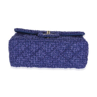 Purple Navy Tweed Mini Rectangular Flap Bag