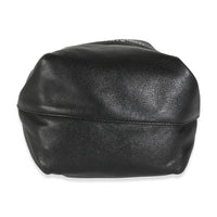 Black Lambskin Teddy Drawstring Bucket Bag