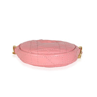 Pink Cannage Lambskin Mini Round Caro Chain Pouch