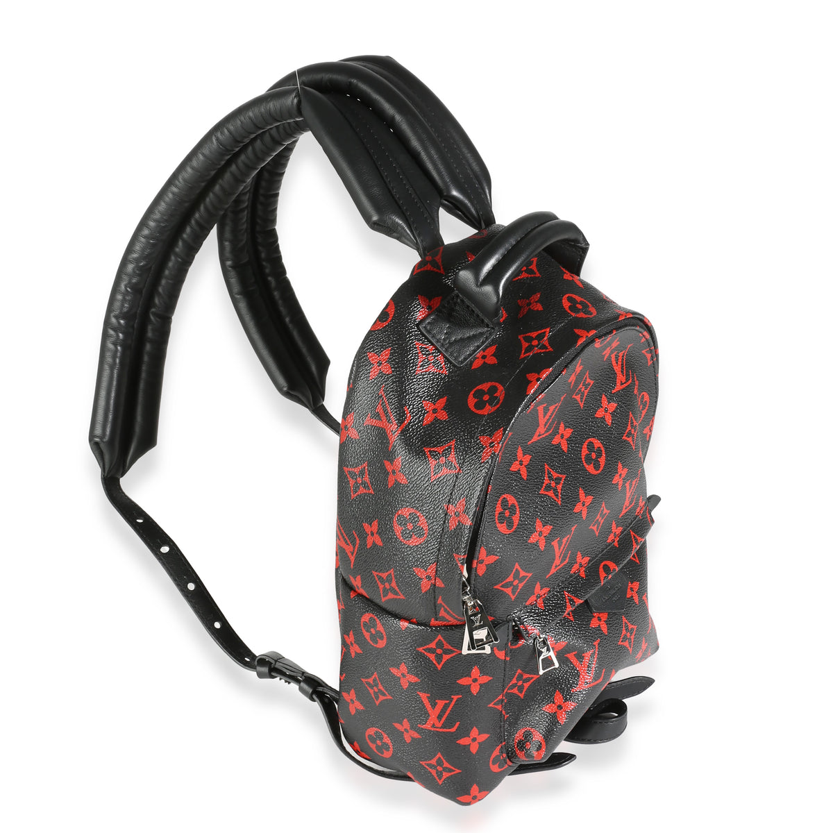 louis vuitton black and red palm springs backpack - Mini - Black/Red Infrarouge SHW - Pre Loved 30.0Width Louis Vuitton Damier Azur Palm