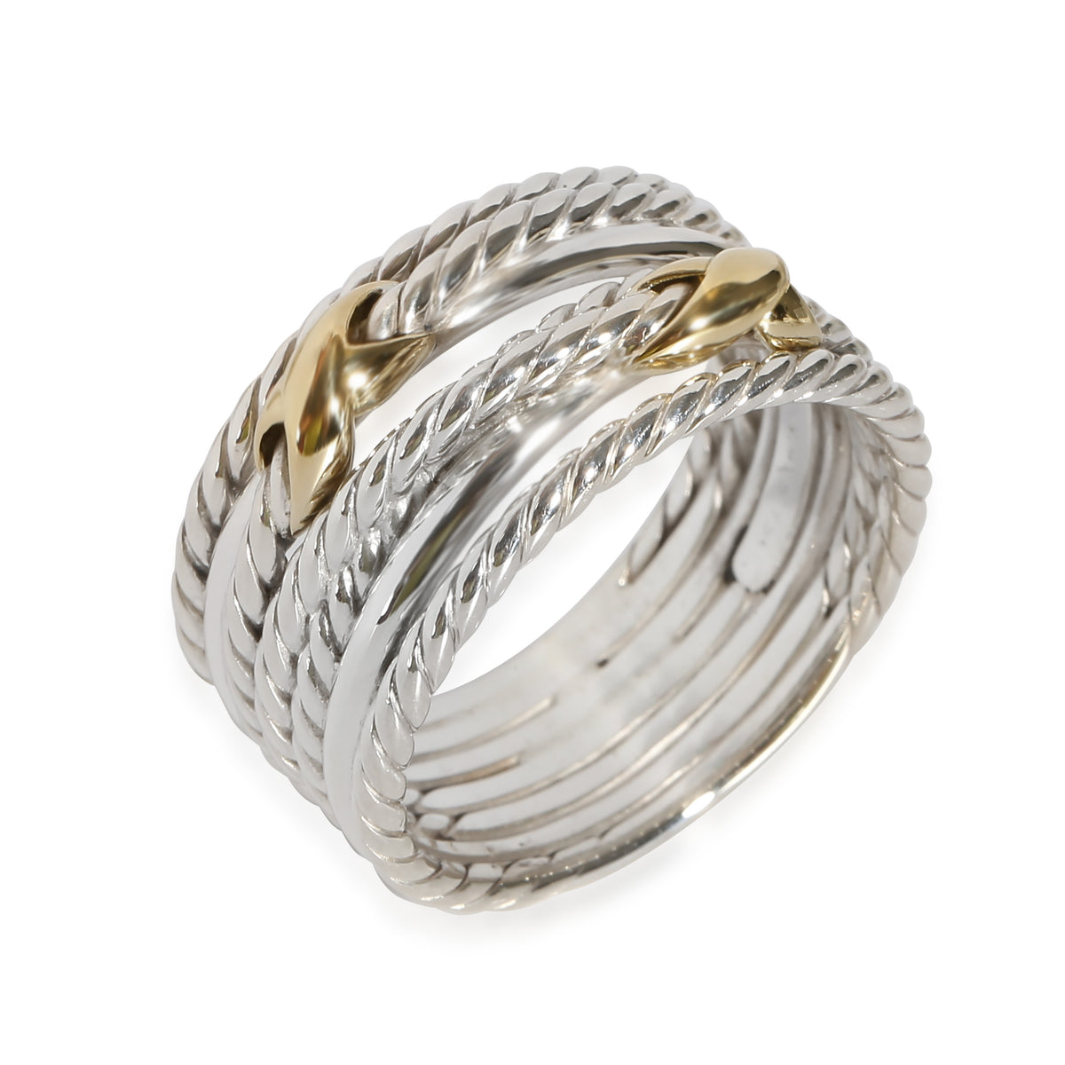 Crossover Ring in 18k Yellow Gold/Sterling Silver