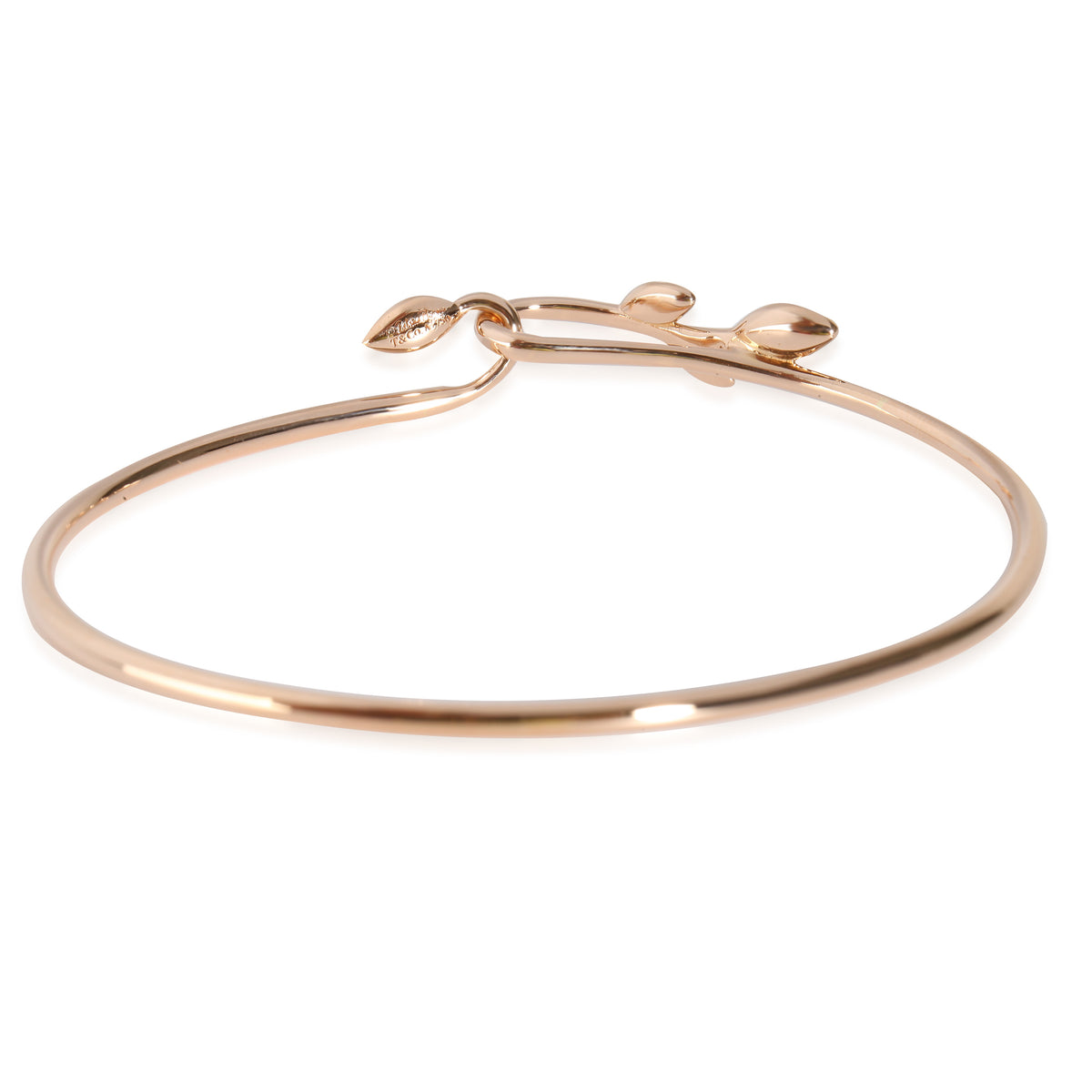 Paloma Picasso Olive Leaf Hook Bangle Bracelet in 18KT Rose Gold