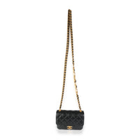 Black Quilted Lambskin Enamel Coco Chanel Mini Flap Bag