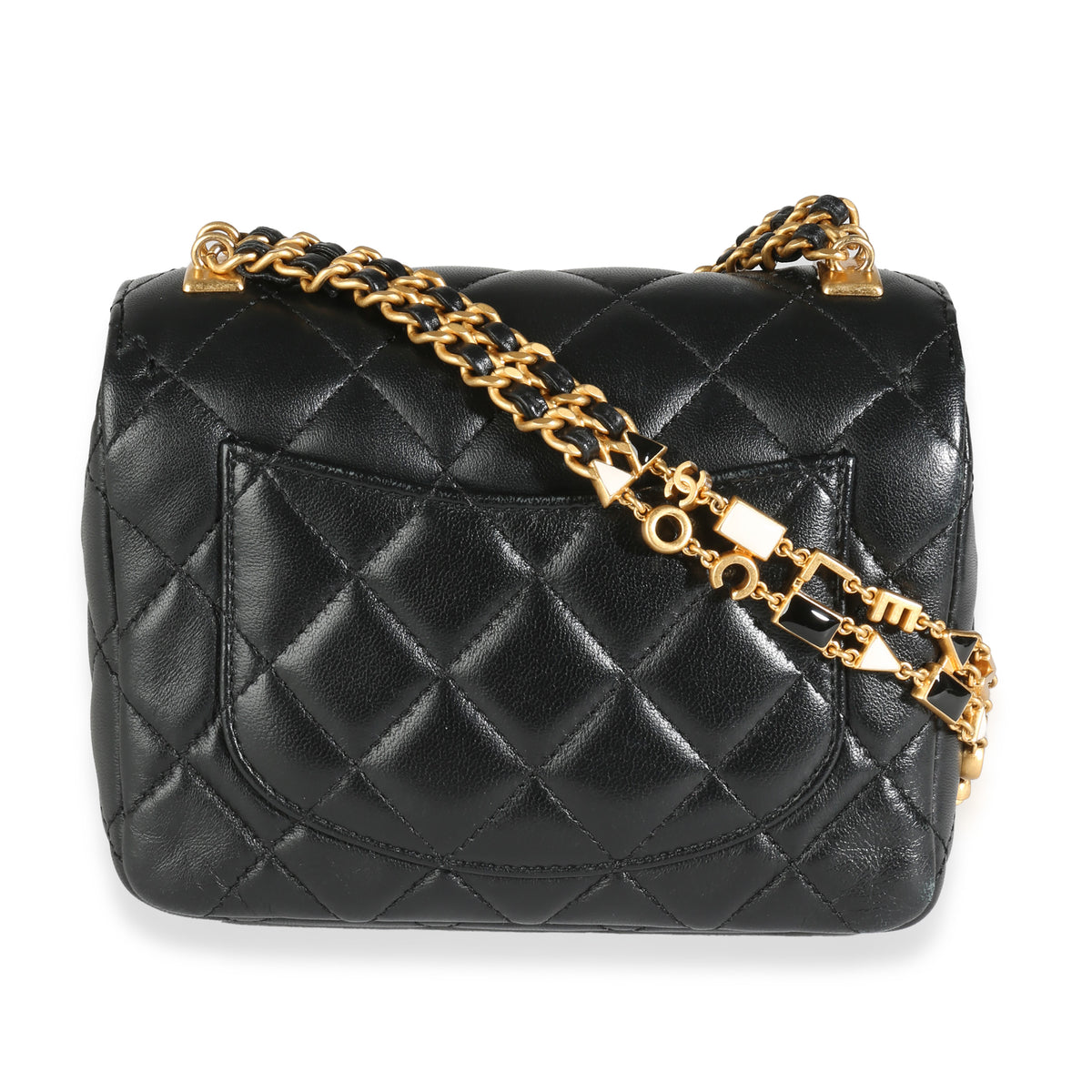 Chanel Black Quilted Lambskin Enamel Coco Chanel Mini Flap Bag