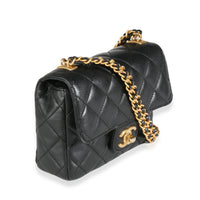 Black Quilted Lambskin Enamel Coco Chanel Mini Flap Bag