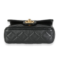 Black Quilted Lambskin Enamel Coco Chanel Mini Flap Bag