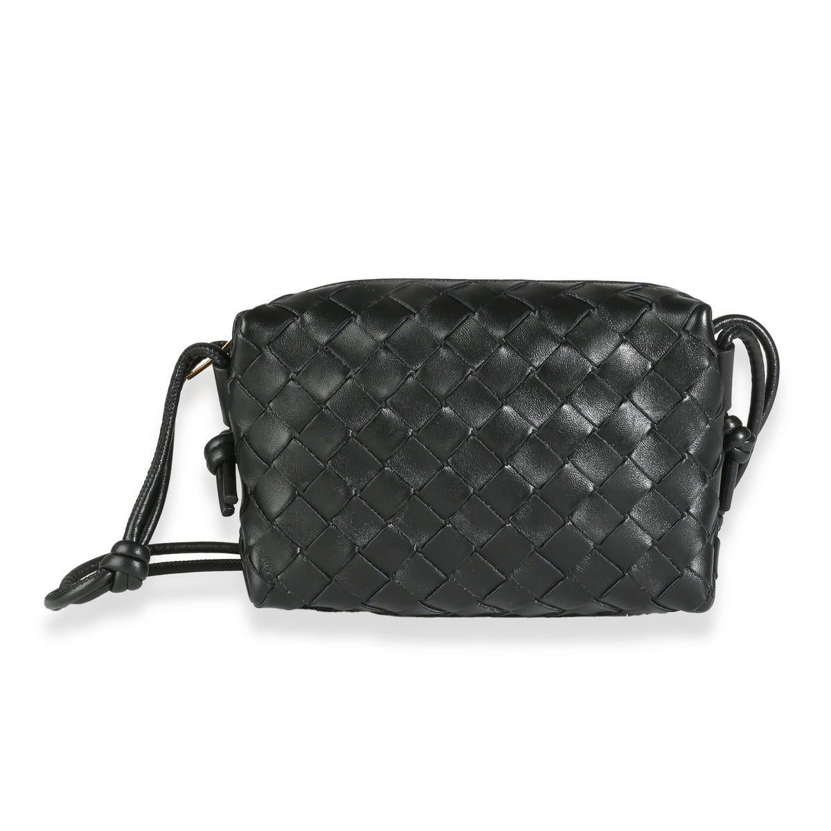 Black Nappa Intrecciato Mini Loop Camera Bag