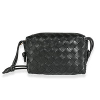 Black Nappa Intrecciato Mini Loop Camera Bag