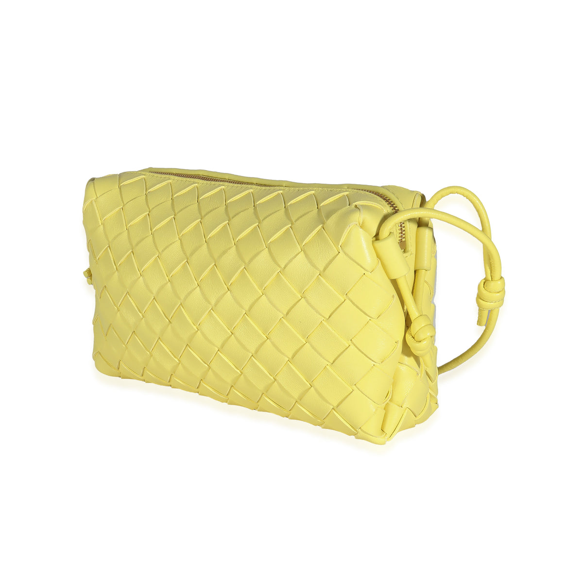 Yellow Nappa Intrecciato East West Loop Camera Bag