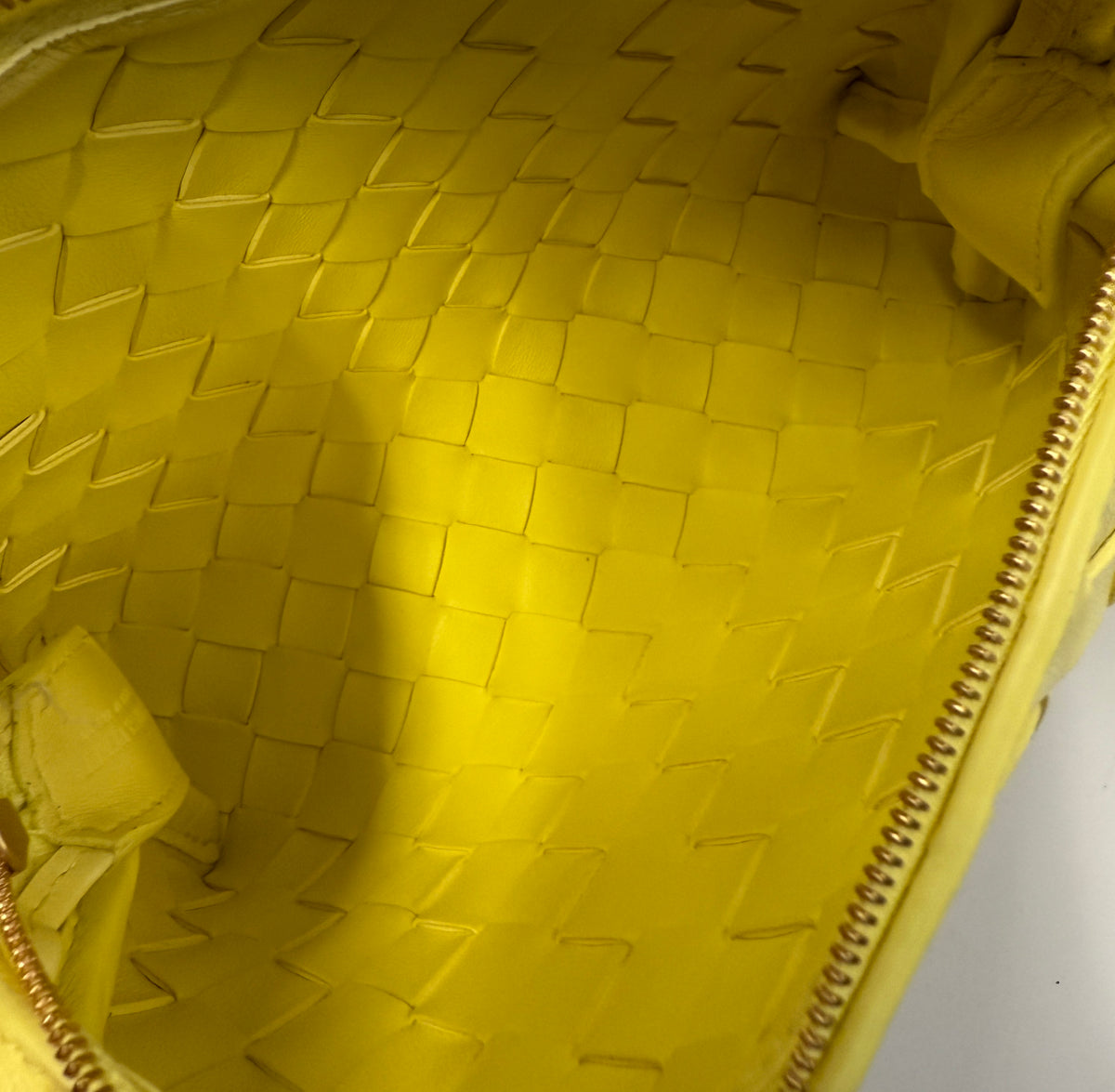 Yellow Nappa Intrecciato East West Loop Camera Bag