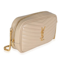 Dark Beige Chevron Calfskin Mini Lou Crossbody Bag