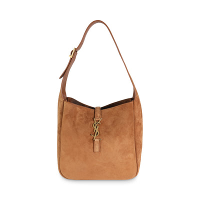 Brown Caramel Supple Suede Small Le 5 A 7 Tote