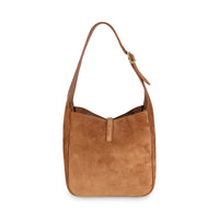 Brown Caramel Supple Suede Small Le 5 A 7 Tote