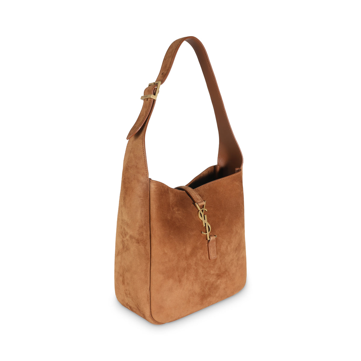 Brown Caramel Supple Suede Small Le 5 A 7 Tote