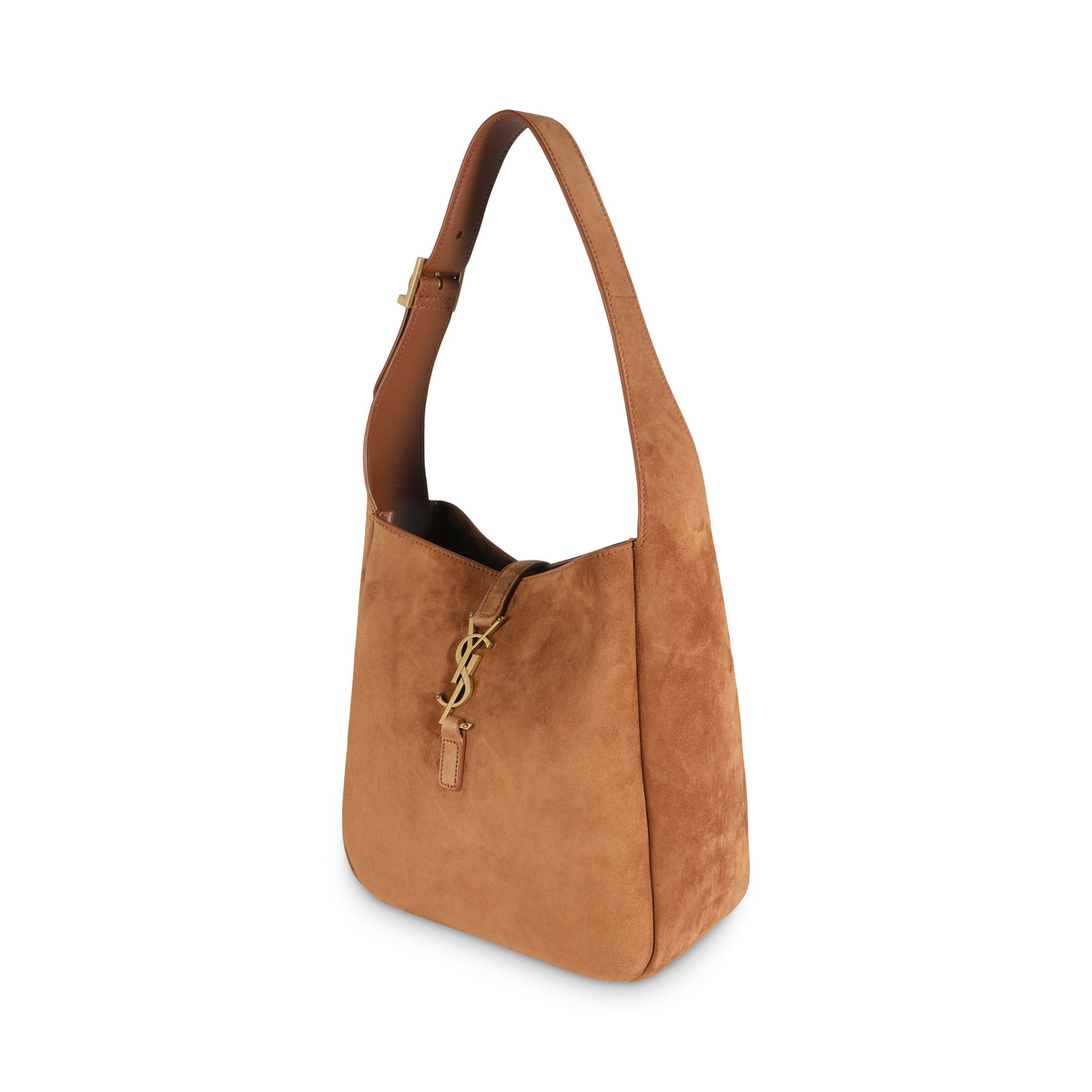 Brown Caramel Supple Suede Small Le 5 A 7 Tote