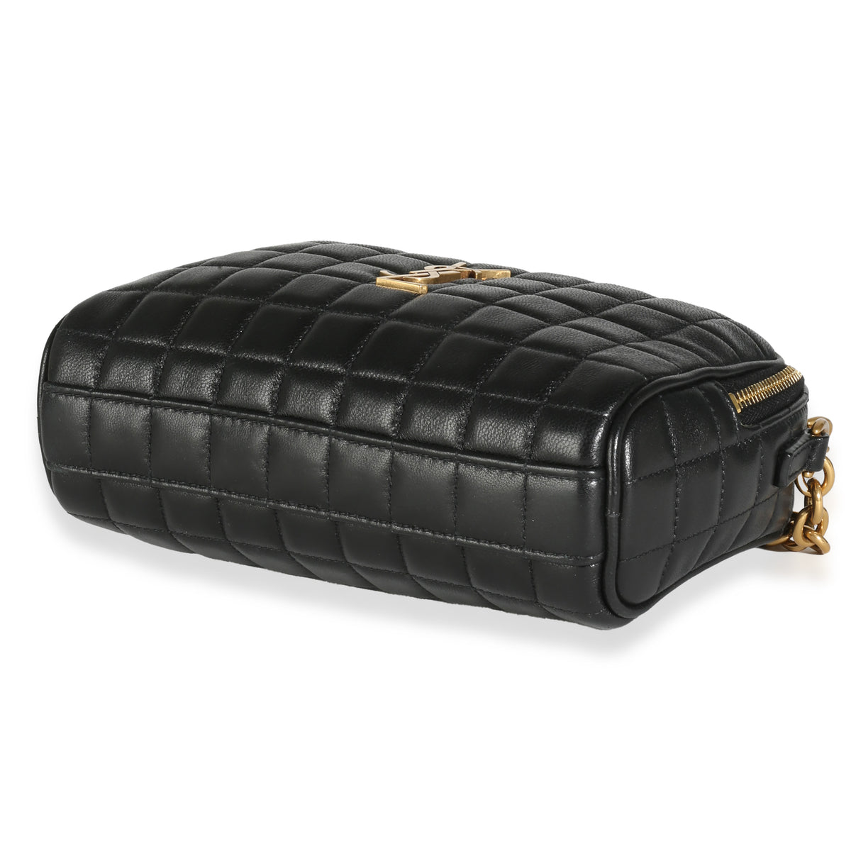 Black Lambskin Carre Quilted Mini Cassandre Camera Bag