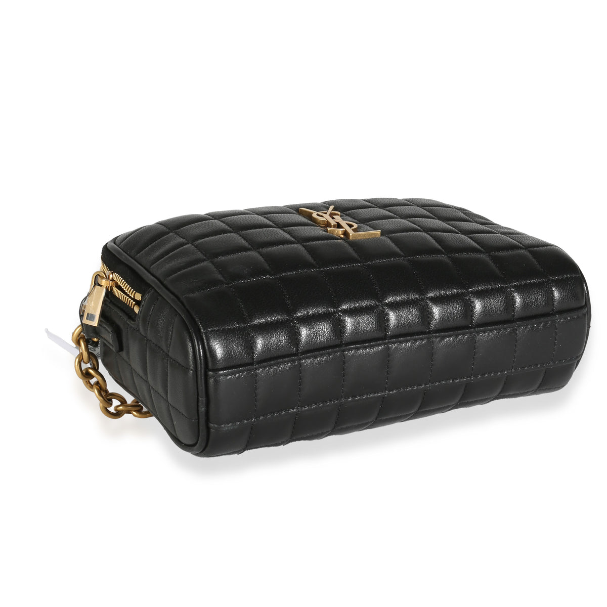 Black Lambskin Carre Quilted Mini Cassandre Camera Bag