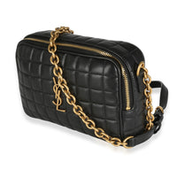 Black Lambskin Carre Quilted Mini Cassandre Camera Bag