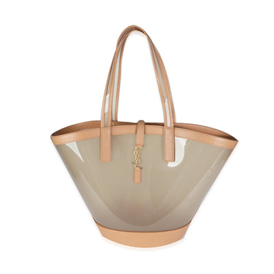 Oatmilk Brown Gold Medium Panier Vinyl Tote