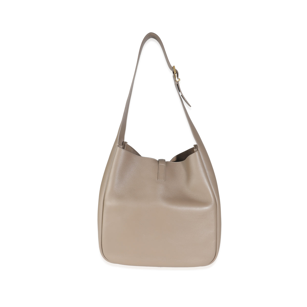 Taupe Supple Grained Leather Large Le 5 à 7 Bag