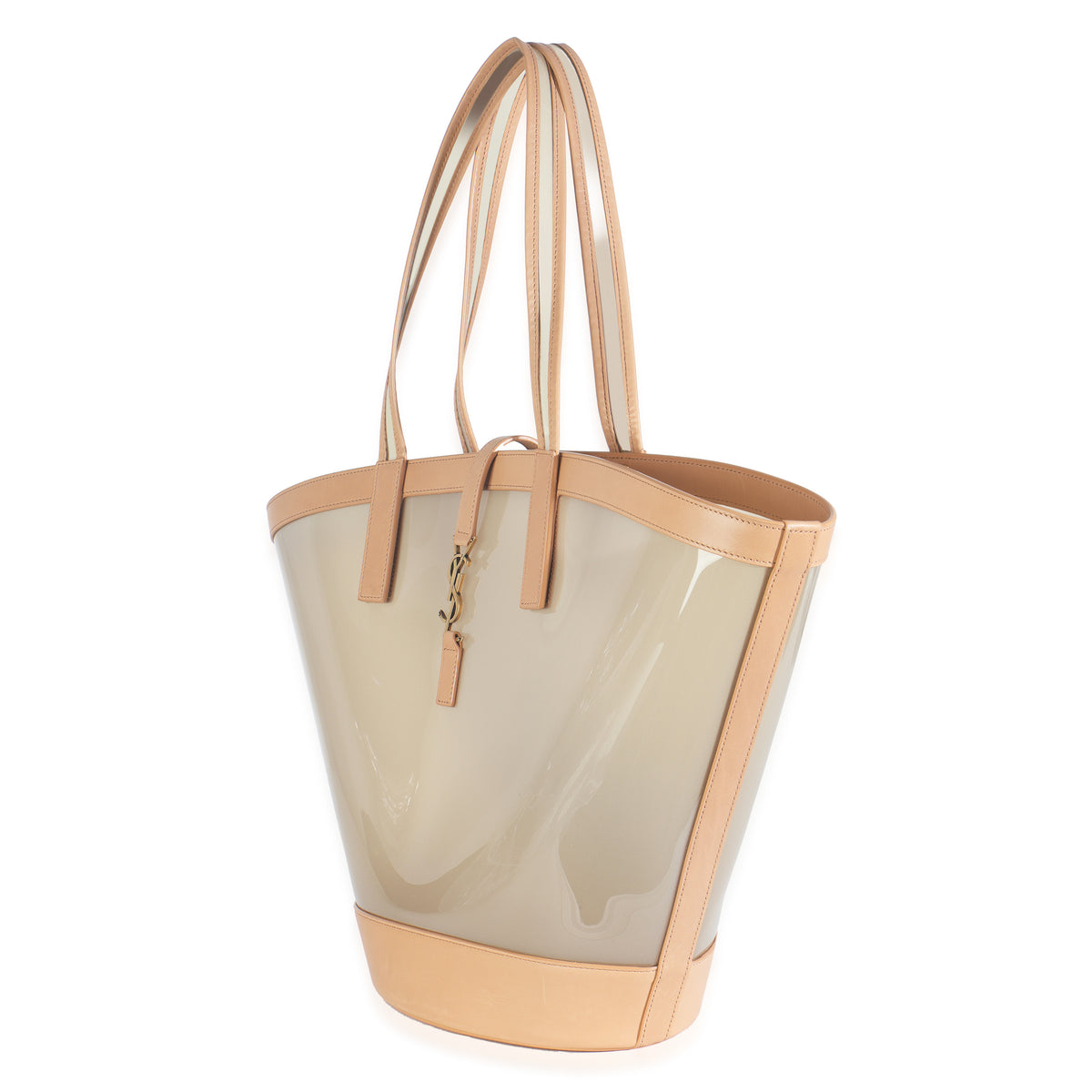 Oatmilk Brown Gold Medium Panier Vinyl Tote