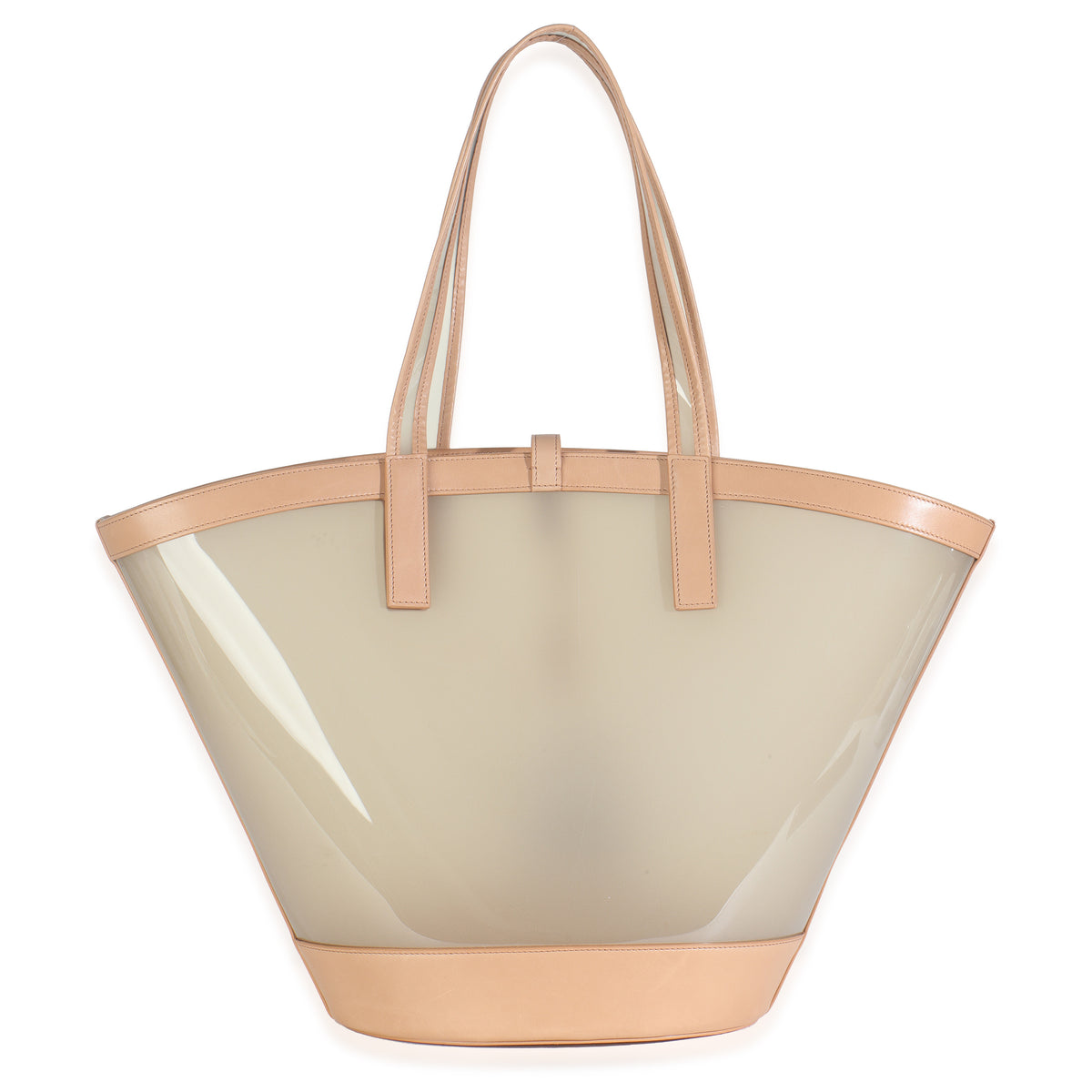 Oatmilk Brown Gold Medium Panier Vinyl Tote