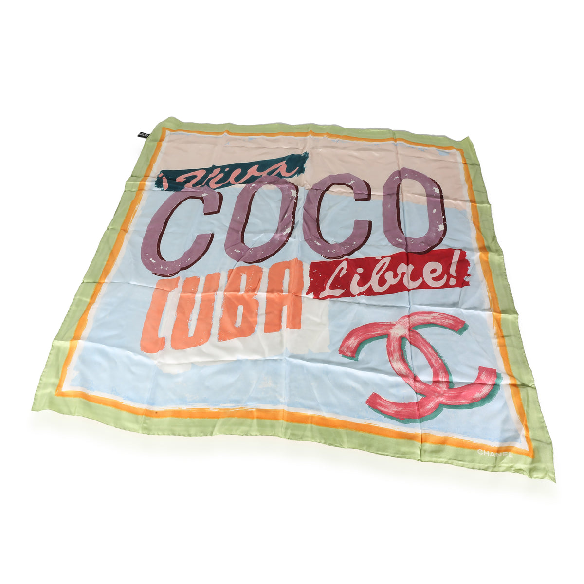 Multicolor Silk Viva Coco Cuba Libre Scarf