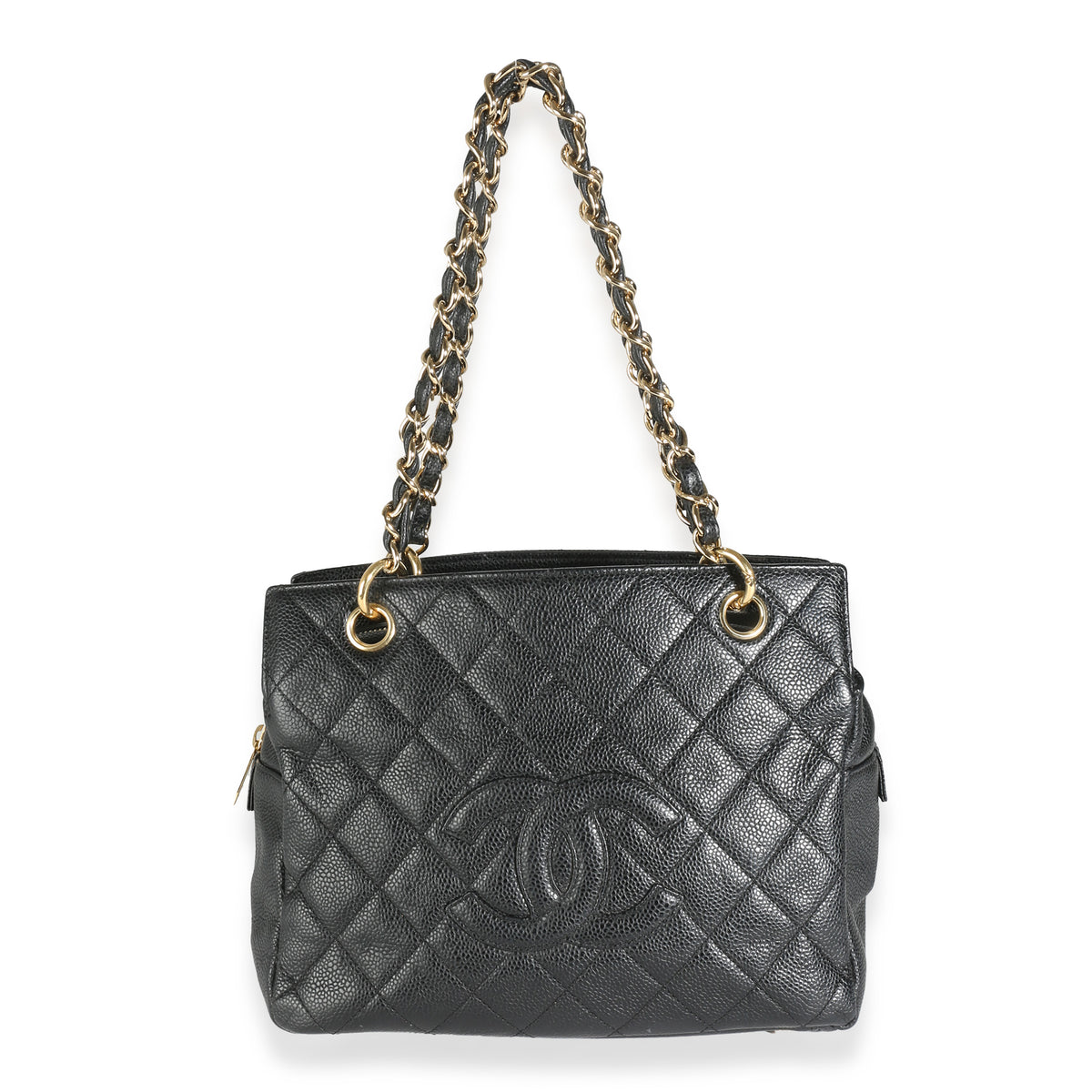 Black Quilted Caviar Petite Timeless Tote