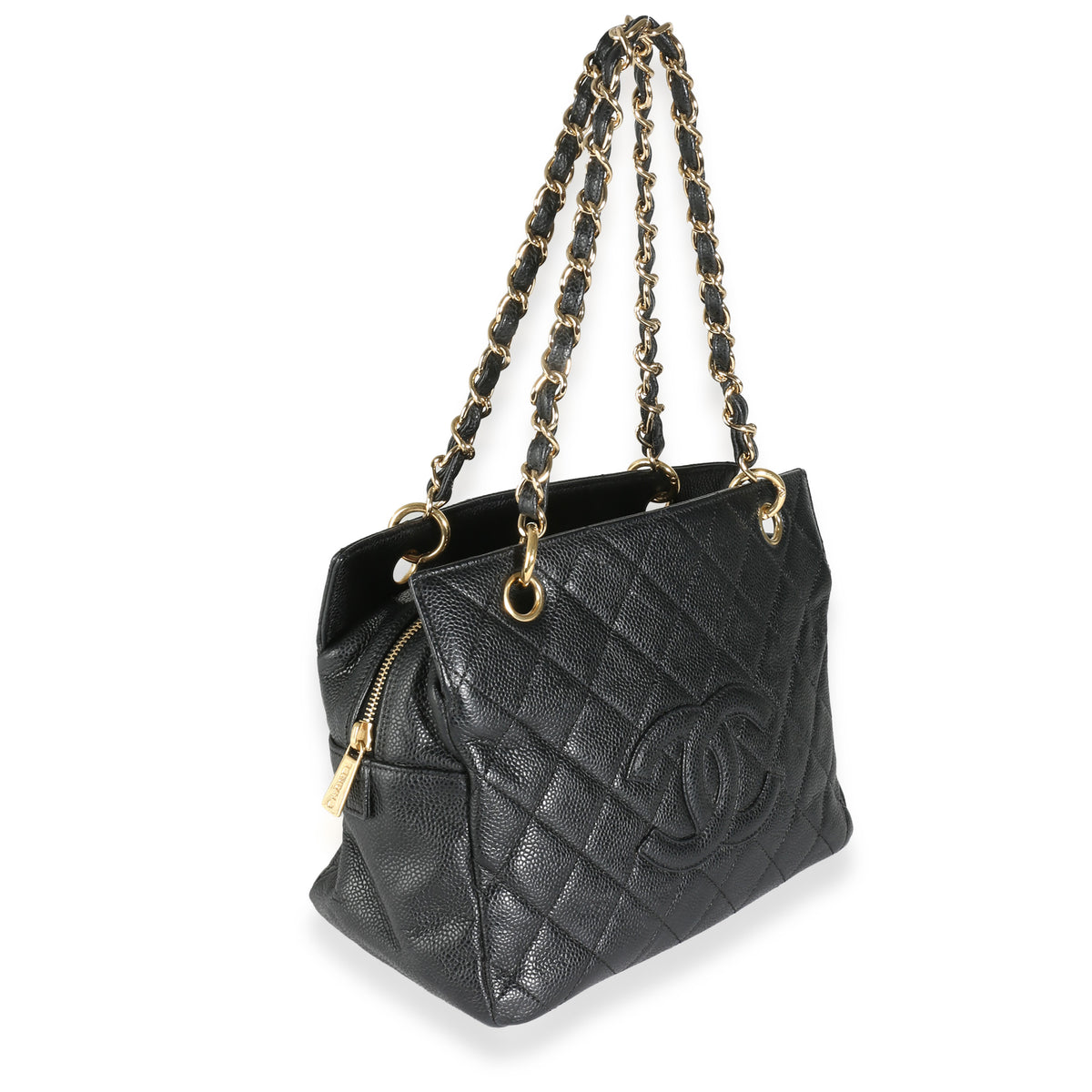 Black Quilted Caviar Petite Timeless Tote