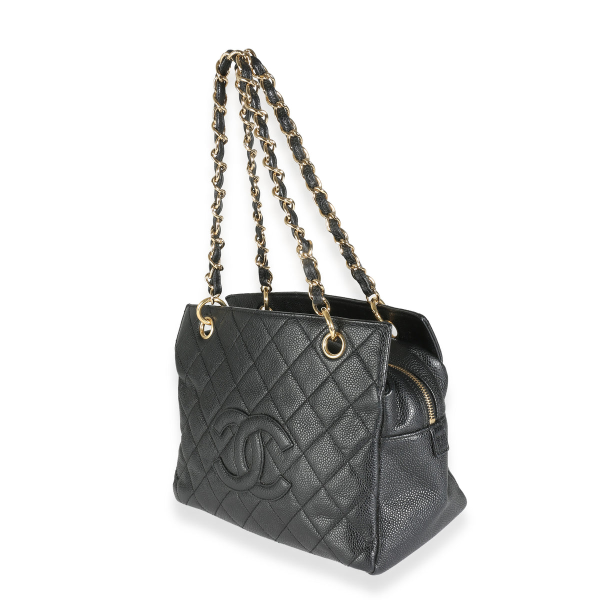 Black Quilted Caviar Petite Timeless Tote