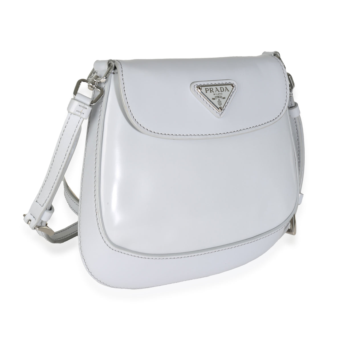 Prada Cornflower Brushed Leather Mini Cleo Handbag bv