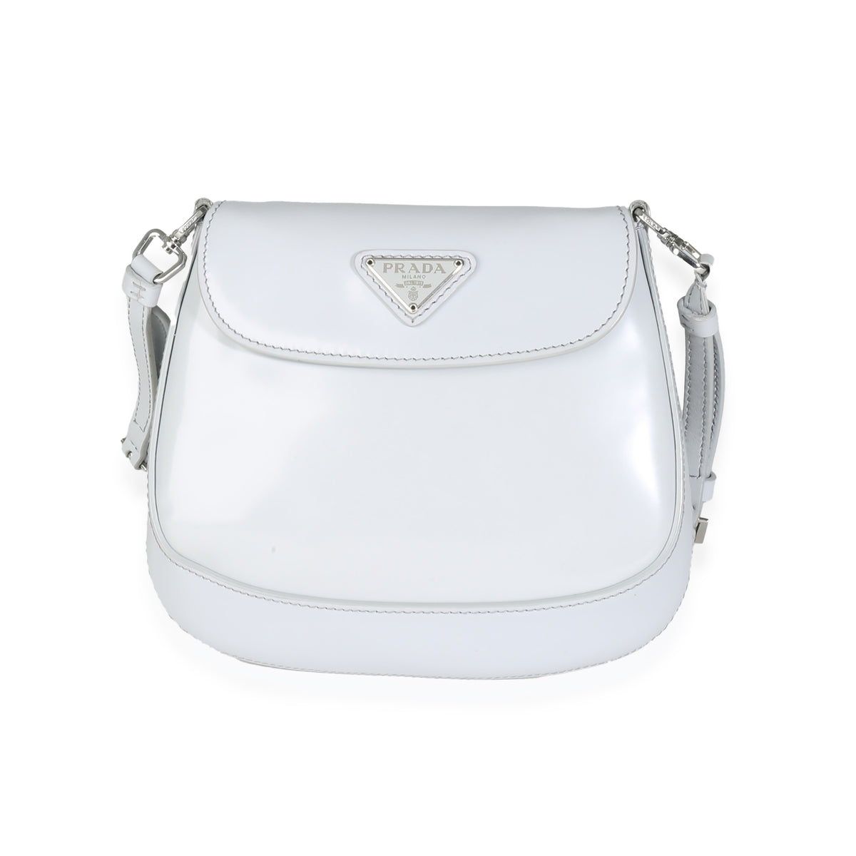 Prada Cornflower Brushed Leather Mini Cleo Handbag fv