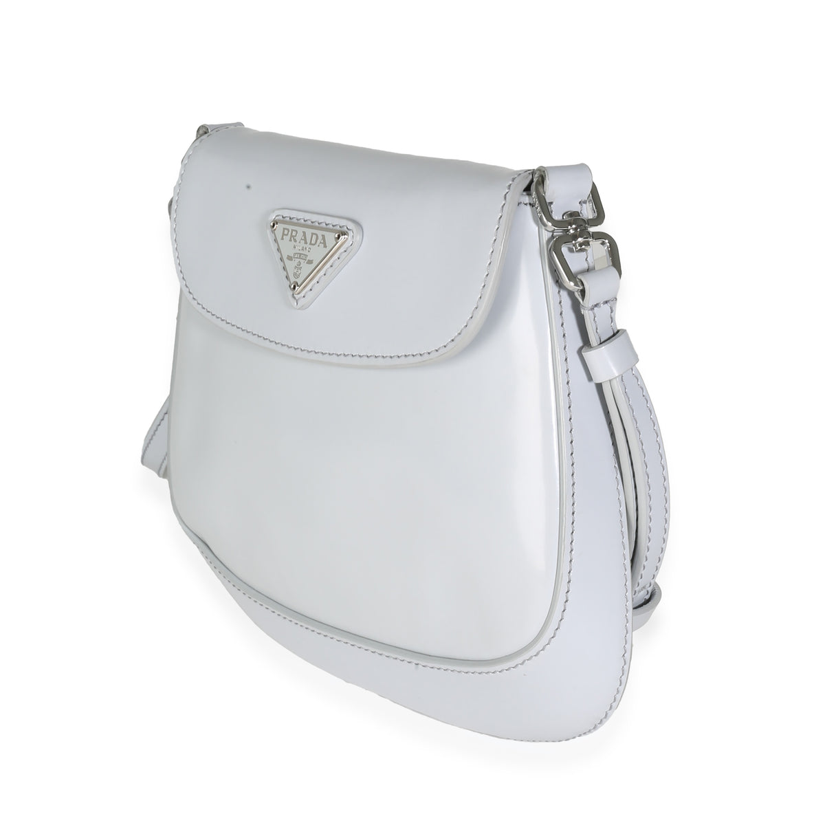 Prada Cornflower Brushed Leather Mini Cleo Handbag pv