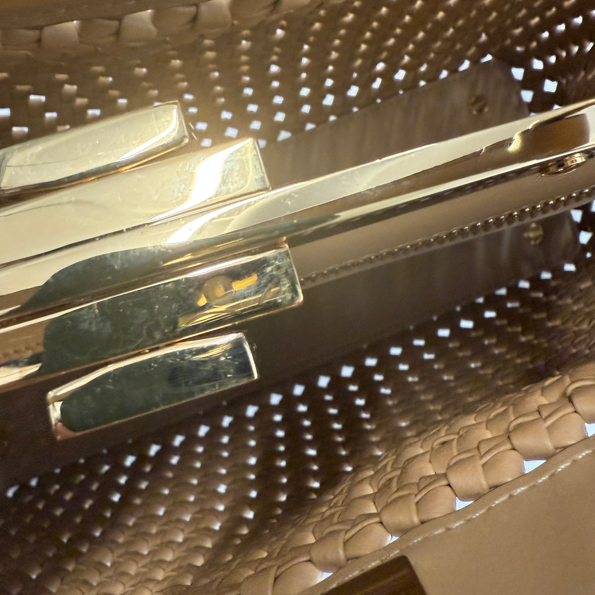 Beige Nappa Matisse Intreccio Medium Peekaboo Iconic Satchel